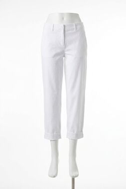 NEW LYSSE winslet cuffed barrel crop denim pants in white